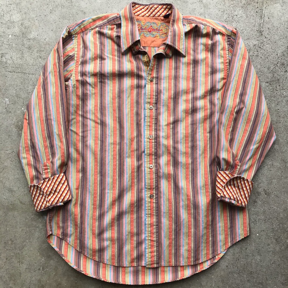 ROBERT GRAHAM striped Embroidered Shirt